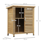 Fir Wood Garden Shed with Waterproof Bitumen Roof, 87x46.5x96.5cm