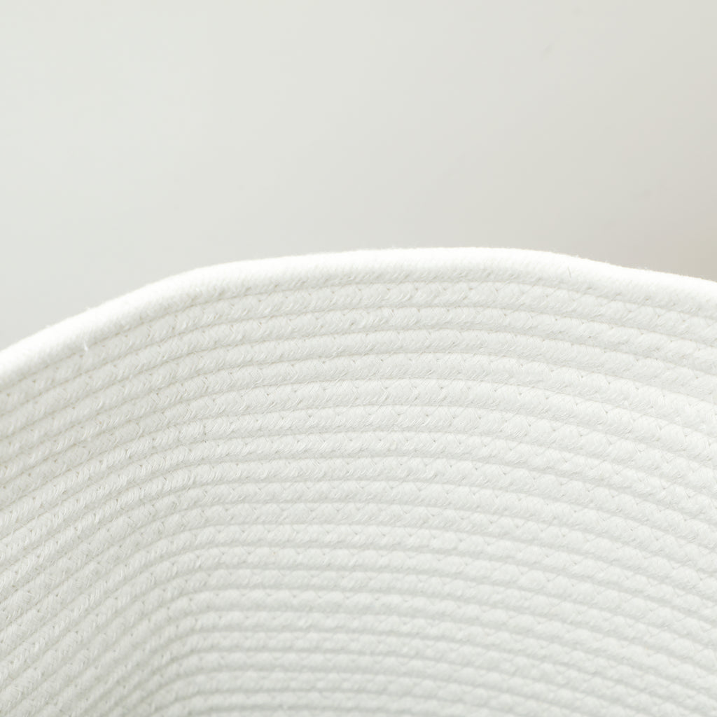 Portable and Foldable 36L Laundry Basket with Natural Cotton Handles, Ø38x45 cm, Cream