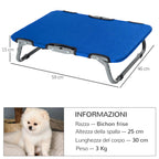 Raised and Foldable Dog Bed for Indoor and Outdoor Use, 59x46x15 cm, Blue - Borge' Group Limited