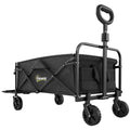 Outsunny 72L Folding Garden Cart with Adjustable Handle, Steel and Oxford Fabric, 114x46x92 cm, Black