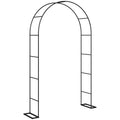 Outsunny Metal Garden Arch with Base for Climbing Plants for Weddings, Birthdays and Events, Black