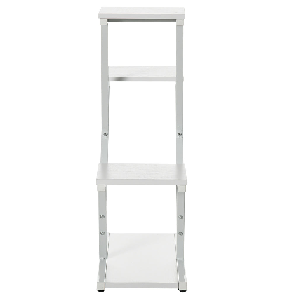 Outsunny 4-Tier Indoor/Outdoor Plant Stand in MDF and Steel, 50.5x24x81 cm, White
