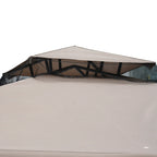 3x3m Garden Gazebo with Mosquito Net, Metal Frame and Polyester Cover, Taupe - Borge' Group Limited