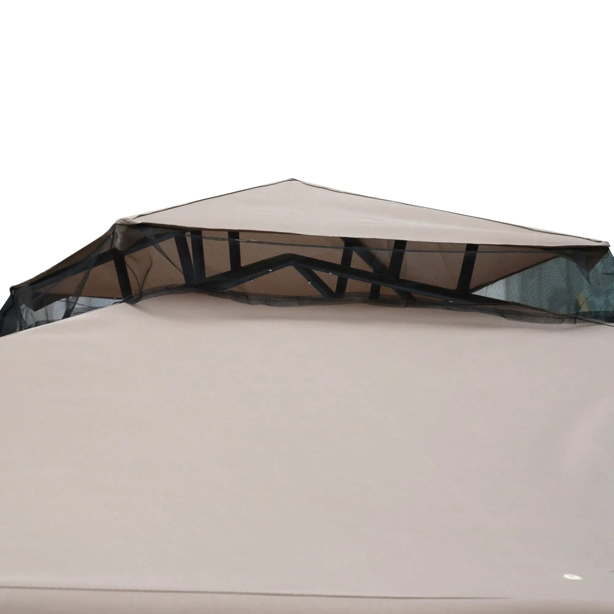 3x3m Garden Gazebo with Mosquito Net, Metal Frame and Polyester Cover, Taupe - Borge' Group Limited
