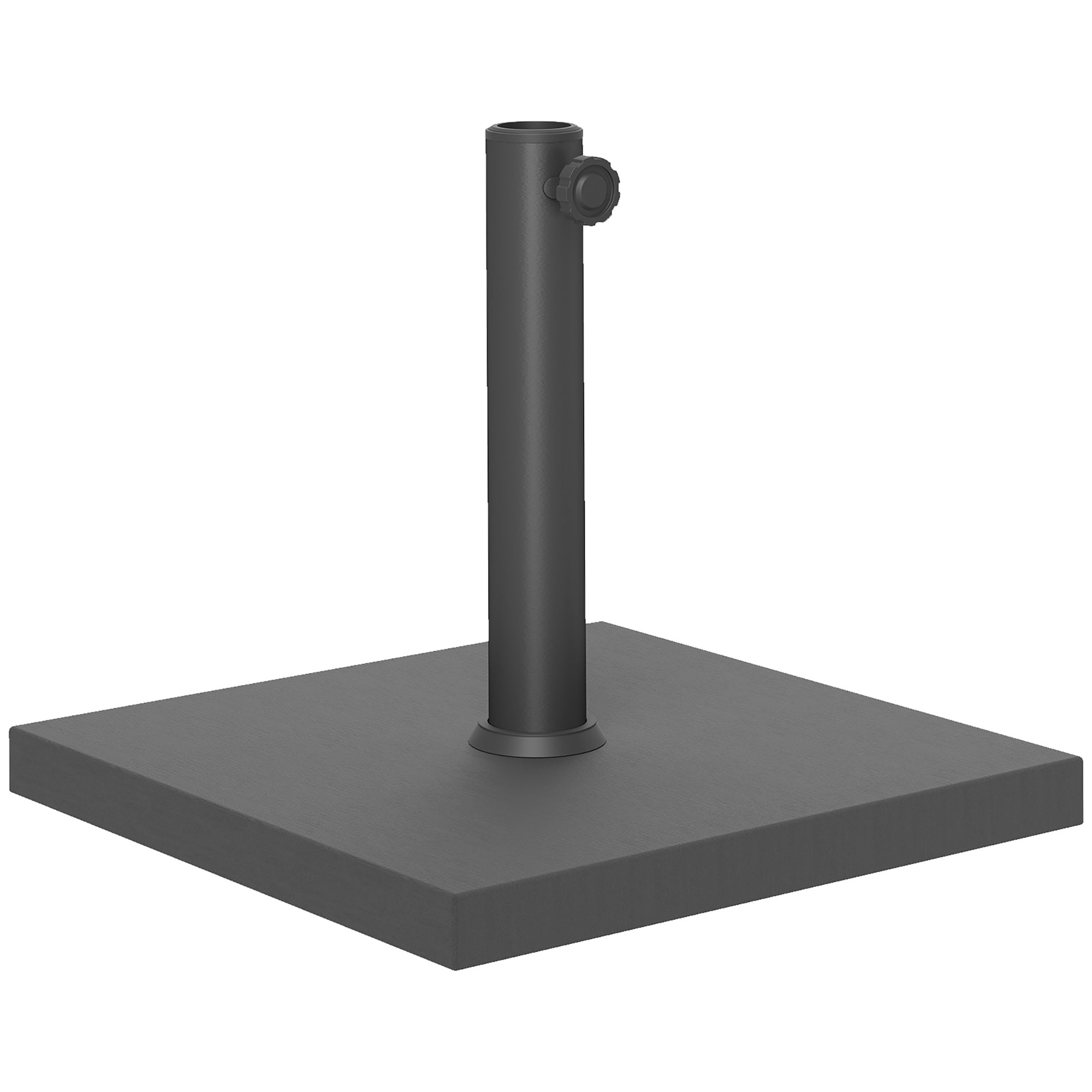 14.5 kg Square Umbrella Base with Crank, in HDPE and Cement, 44x44x30 cm, Black