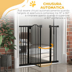 PawHut Extendable Dog Gate Without Screws Adjustable from 74-100 cm High 78 cm in Metal, Black - Borgè