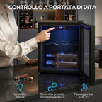 12-Bottle 36L Wine Cooler, Adjustable Temperature 4-16°C with UV-Resistant Glass, Black