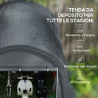 Outsunny Garden Tent for Motorcycles, Bicycles and Tools with 2 Zip Entrances, Made of Steel and PE, 300x300x235 cm, Grey