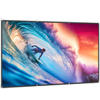 HOMCOM 120" 16:9 HD 4K/8K Projector Screen, Foldable and Portable, Anti-Wrinkle and Washable, Double-Sided, White