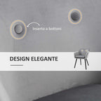 Homcom set of 2 chairs per dining room with padded and velvet armrests, 54x56x74cm, gray - Borgè