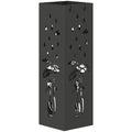 HOMCOM Modern Umbrella Stand with Drip Tray and Metal Hooks, 15.5x15.5x49 cm, Black