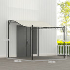Curved Pergola with 16 Drainage Holes, Metal and Polyester, 248x298x200/250 cm, Cream White