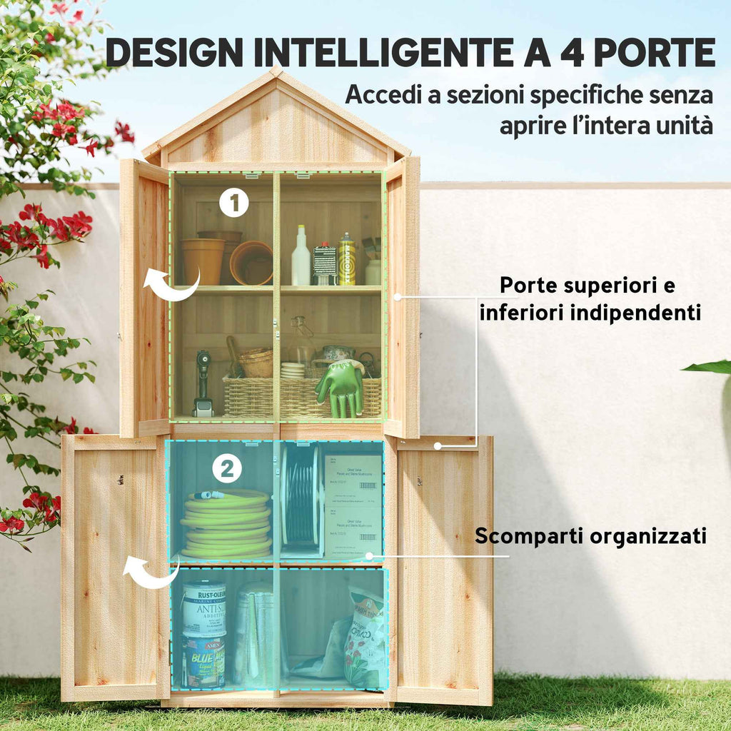 Outsunny Outdoor Tool Cabinet with Removable Shelves