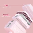 Set of 2 5 kg Square and Non-Slip Dumbbells with Removable Plates, in Steel and ABS, 32x9x9 cm, Pink