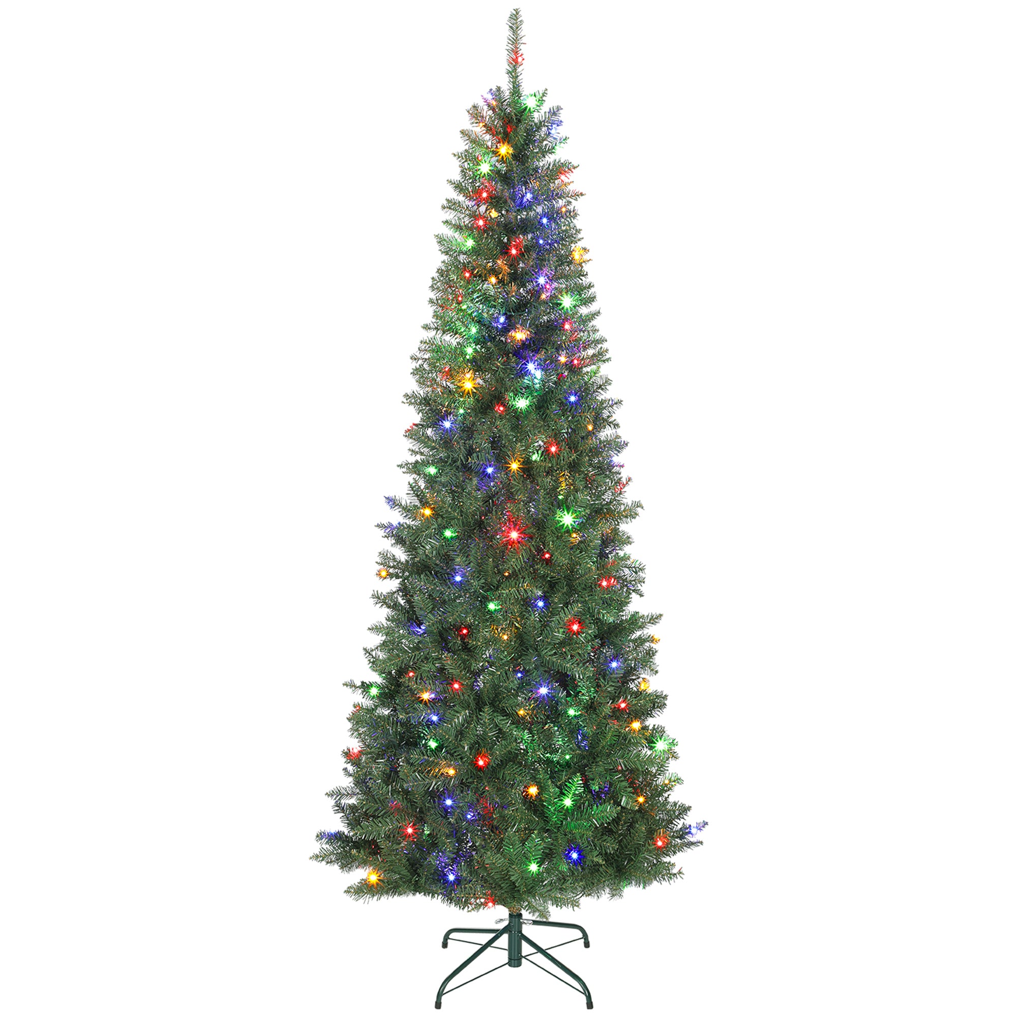210cm Illuminated Christmas Tree with 350 White and Colourful Lights, 9 Lighting Modes
