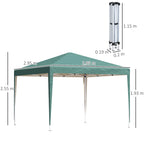 3 x 3M Garden Pop Up Gazebo Height Adjustable Marquee Party Tent Wedding Canopy with Carrying Bag, Green