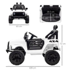 Electric Kids Car Jeep Off-Road with Remote Control and 2 Speeds, 100x65x72 cm, White