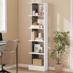 HOMCOM Modern Space-Saving 5-Tier Wooden Bookcase, 45 x 21 x 170 cm, Black and White