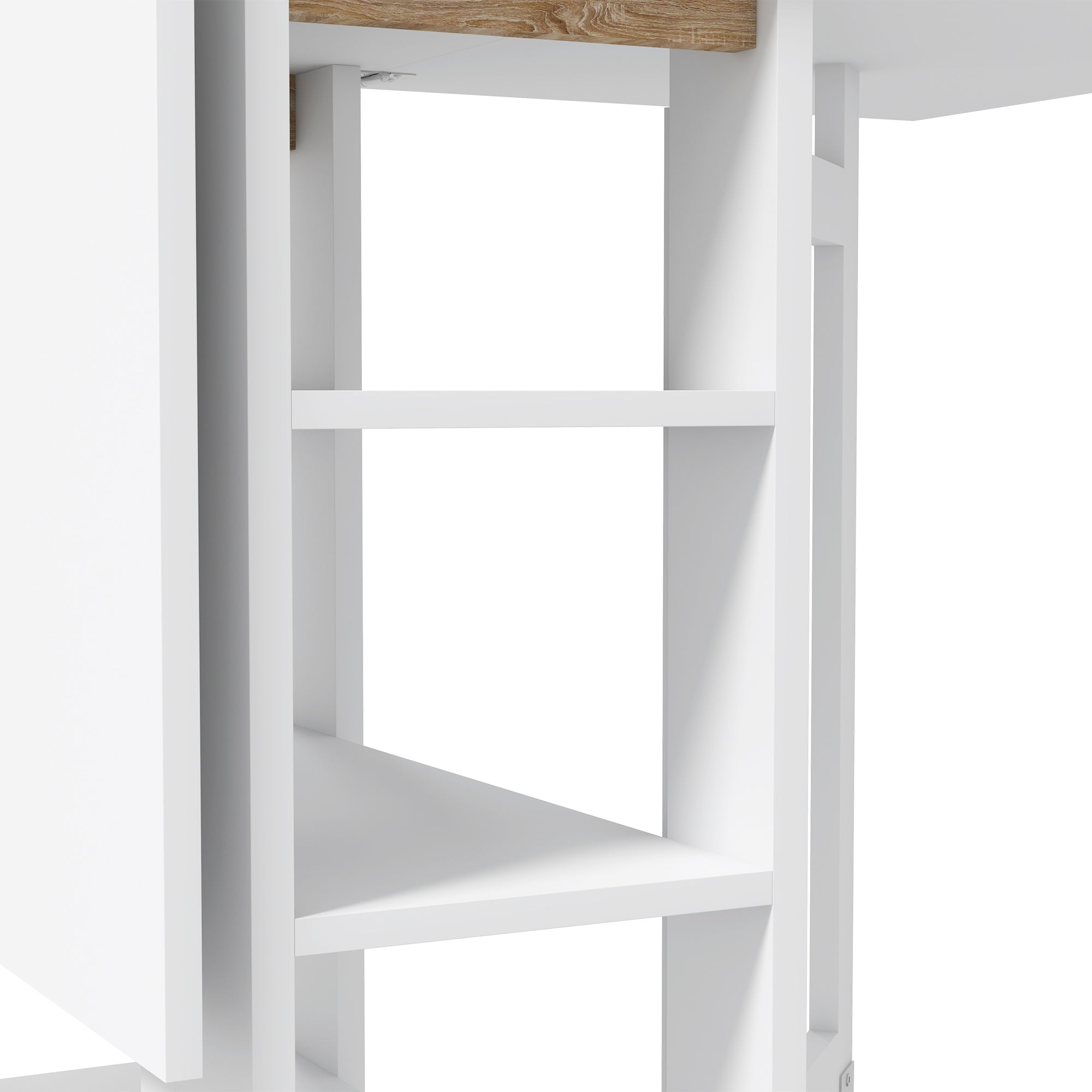Folding Dining Table with 2 Drop-Leaf Tops and Shelves, Expandable, for 4 People, 120x60x75 cm, White