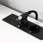 Desk with 2-Tier Bookshelf and Charging Sockets, in Wood and Metal, 100x50x75 cm, White and Black