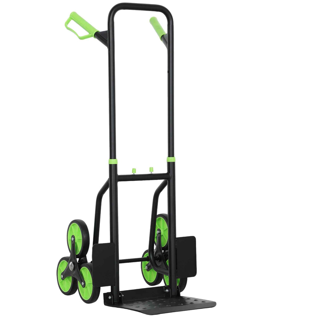DURHAND 6-Wheel Folding Stairlift Cart, 120kg Load Capacity, Steel, for Moving, Gardening, Green