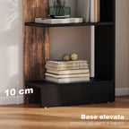 HOMCOM Modern Space-Saving 5-Tier Wooden Bookcase, 45 x 21 x 170 cm, Brown and Black