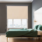 Roller Shade Awning with Crank Handle, Wall or Ceiling Mounted, 120x200cm, Beige