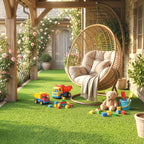 Outsunny Artificial Grass 1m x 4m, Synthetic Carpet with 10mm Height, Draining, Green