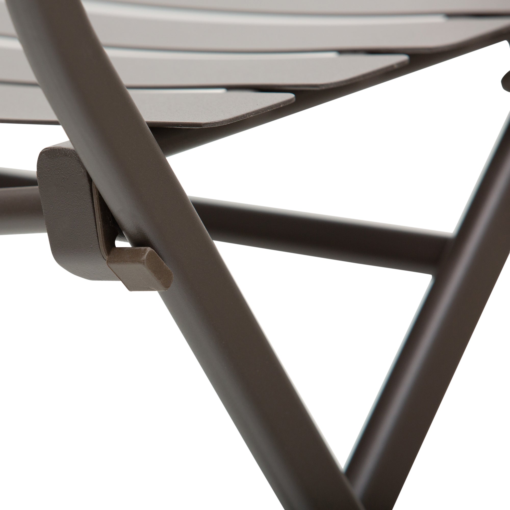 3-Piece Folding Garden Table and Chairs Set, Brown Steel, for Balcony, Terrace, Outdoor