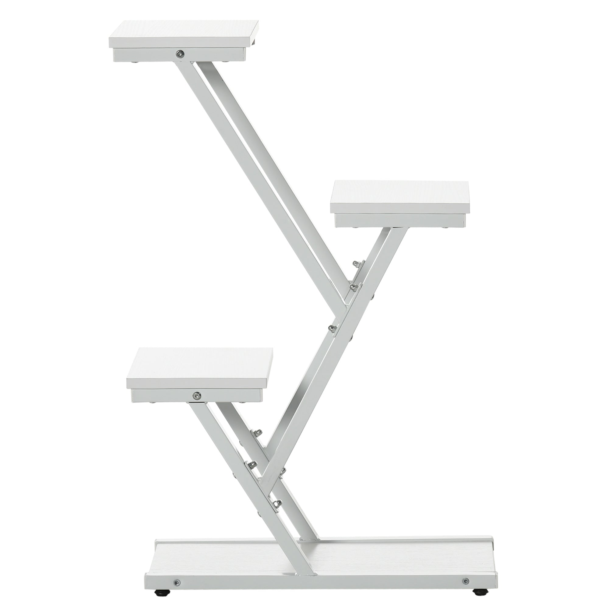 Outsunny 4-Tier Indoor/Outdoor Plant Stand in MDF and Steel, 50.5x24x81 cm, White