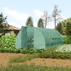 Tunnel Greenhouse with Door and 8 Windows, Garden Greenhouse in PE and Galvanized Metal, for Growing Plants, 600x300x200cm