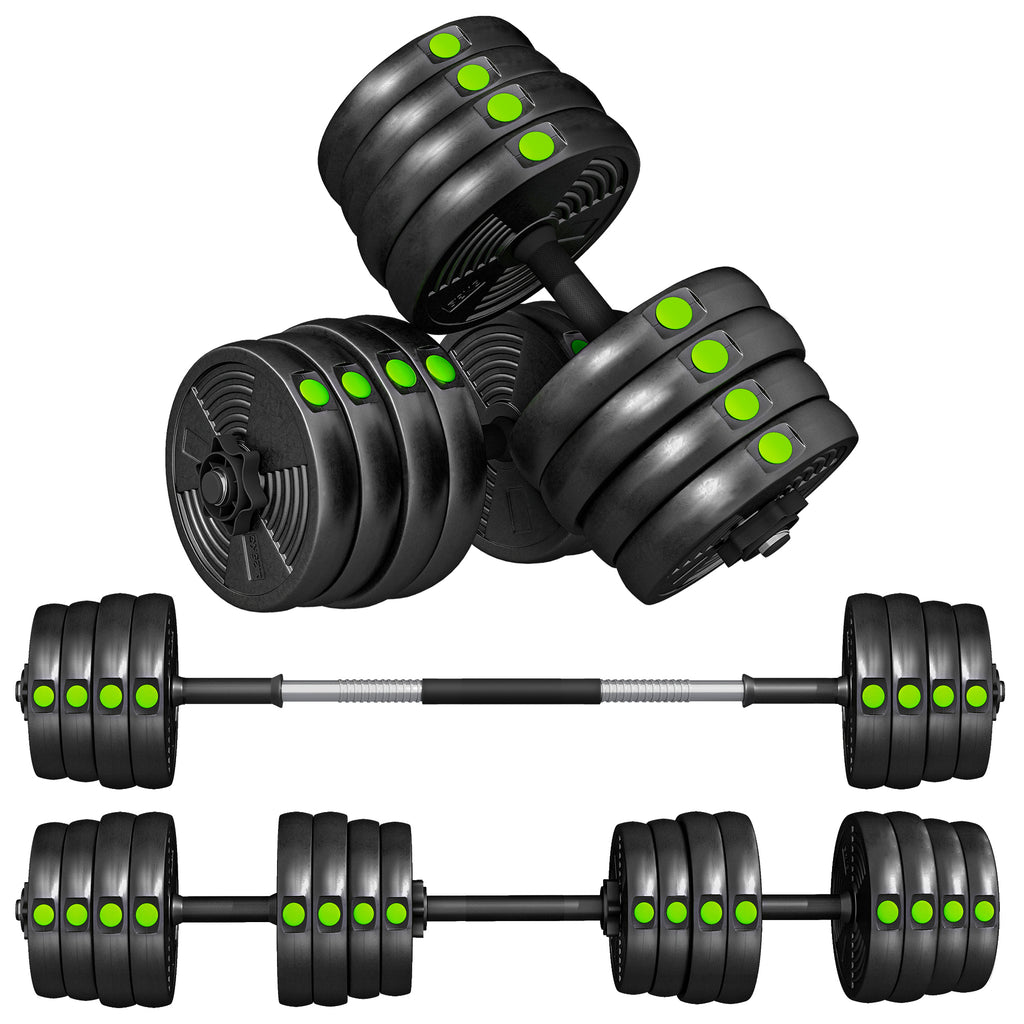 SPORTNOW 2-in-1 Set with 2 Dumbbells Convertible into a Barbell, Total Weight 30 kg and Adjustable Weight Discs, Black