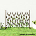 Outsunny Adjustable Width Garden Fence, Metal and Aluminum, 250x31x103.5 cm, Brown