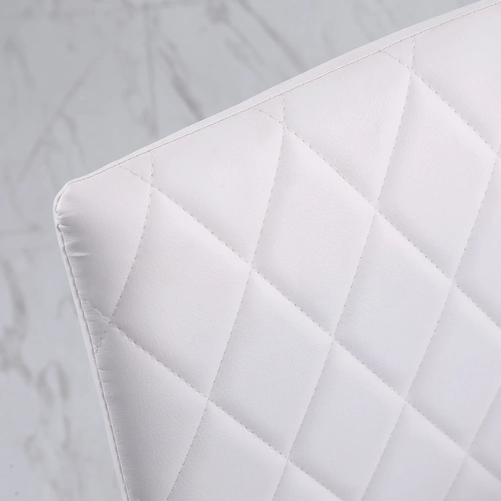 Set of 4 Upholstered Dining Chairs with Faux Leather Upholstery, 41x50x91cm - White