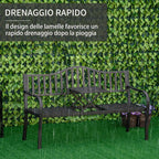 Outsunny 2-3 Seater Garden Bench with Lift-Up Metal Table, 150x58.5x90cm, Black