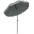 Outsunny Tilting Beach Umbrella with Anchor and Bag, Ø150x185 cm, Dark Grey