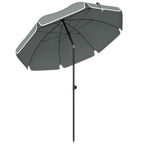 Outsunny Tilting Beach Umbrella with Anchor and Bag, Ø150x185 cm, Dark Grey