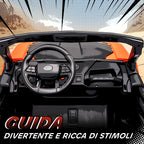 Electric Ride-On Toy Car for Children 3-8 Years, 24V, 2 Seats, Dual Motor, Remote Control and Soft Start, Orange