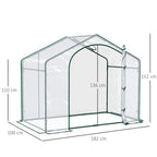 Outsunny Outdoor Greenhouse with Zip Entry and Top Air Vent, in Plastic and Steel, 180x100x152 cm, Transparent