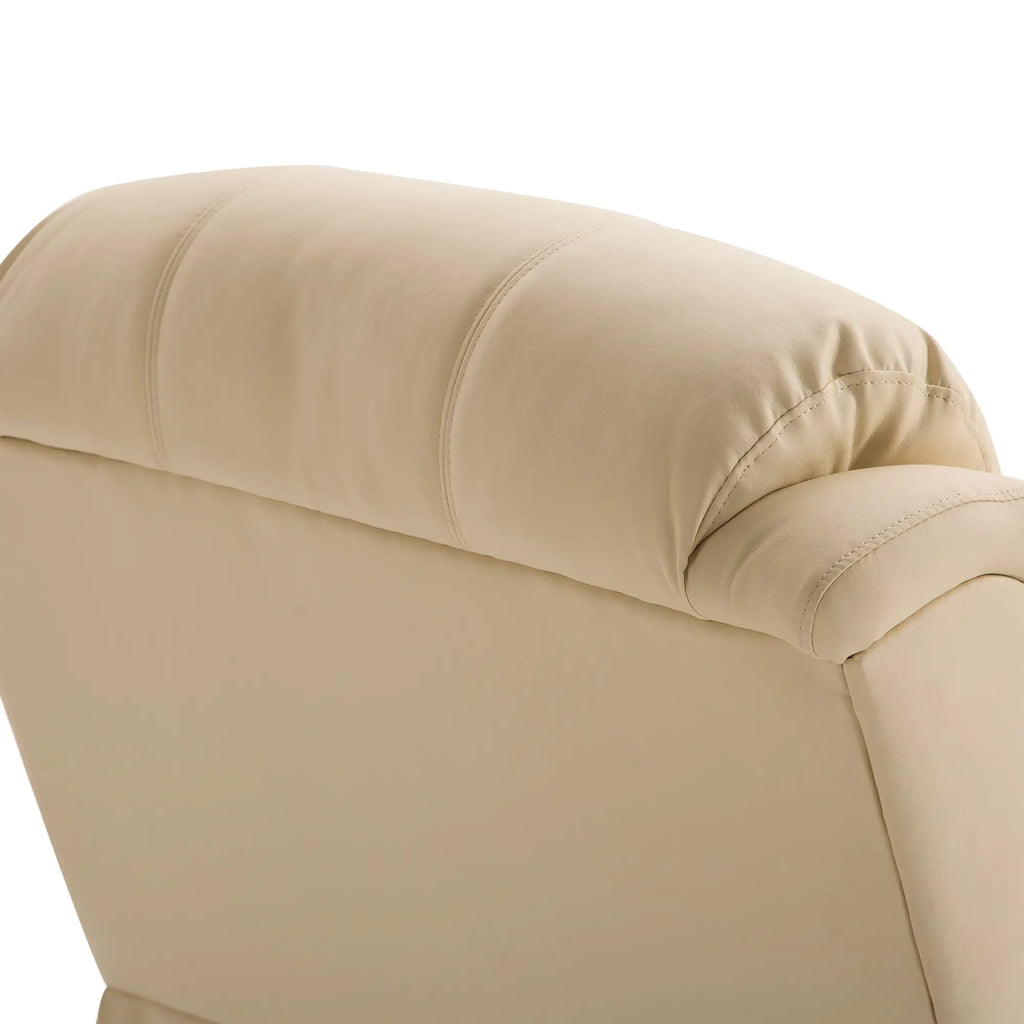 Beige Reclining Relax Chair with 8 Massage Points, Heating and Footrest, 97x92X104 cm