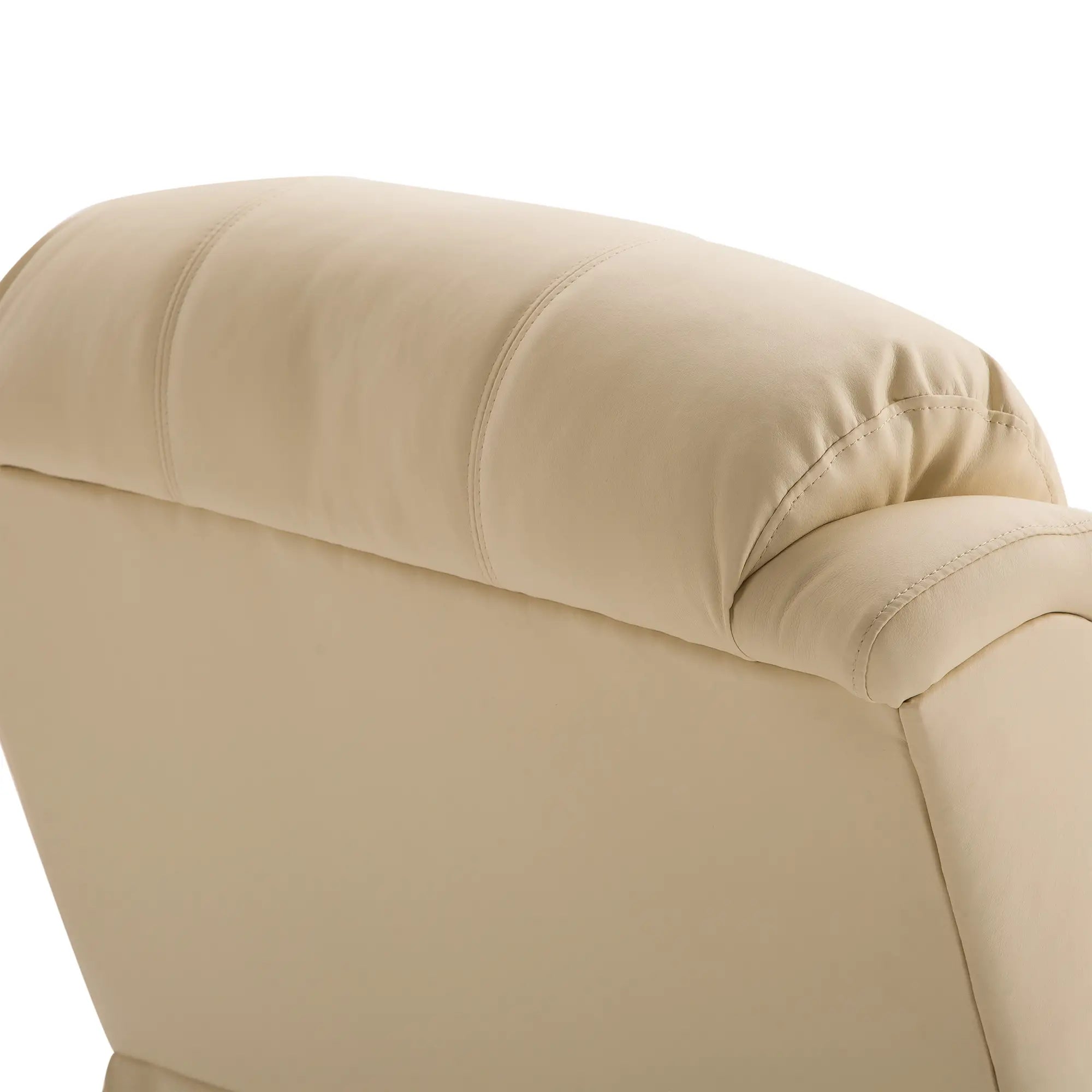Beige Reclining Relax Chair with 8 Massage Points, Heating and Footrest, 97x92X104 cm