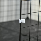 Modular Metal Rabbit Run with Ladder and Mounting Accessories, 175x105x70cm - Black