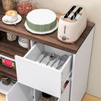 Homcom Modern Cooking Wooden Kitchen with lockers, drawer and open compartment, 105x39x83cm, white - Borgè