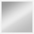 HOMCOM Rectangular Wall Mirror with Hooks, Glass and MDF Wall Mirror, 50x50 cm, White