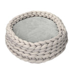 COZZY | Round Raised Washable Dog and Cat Bed in PP Cotton, Padded Cushion, Φ50x19cm, Grey - Borge' Group Limited