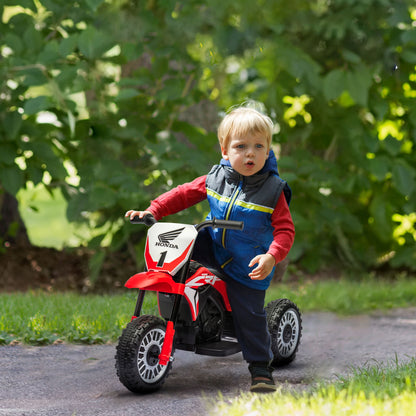 Electric Motorcycle for Children with License Honda CRF450RL 3 Wheels, Age 18-36 Months, Red