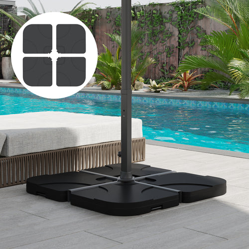 4-Piece Plastic Garden Umbrella Base Set 50 x 50 x 7.5cm
