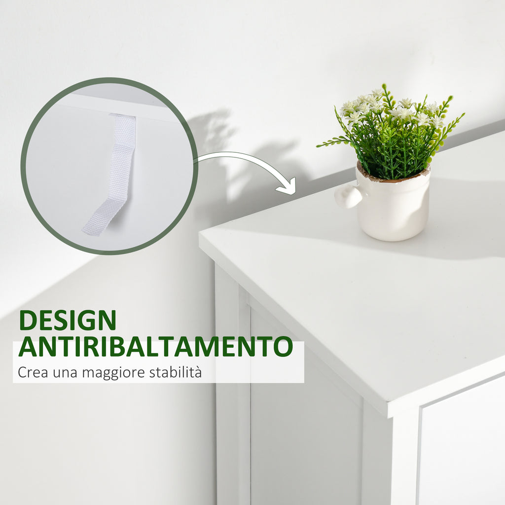 Chest of Drawers with 5 Colourful Drawers, Tall and Space-Saving Dresser, Multi-Coloured Blue