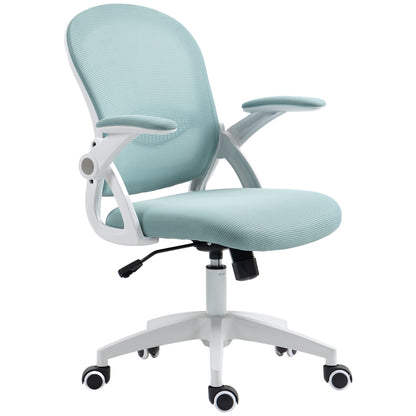 Ergonomic Office Chair with Mesh Backrest and Adjustable Height, 65.5x61.5x88-97.5cm, Light Blue - Borgè