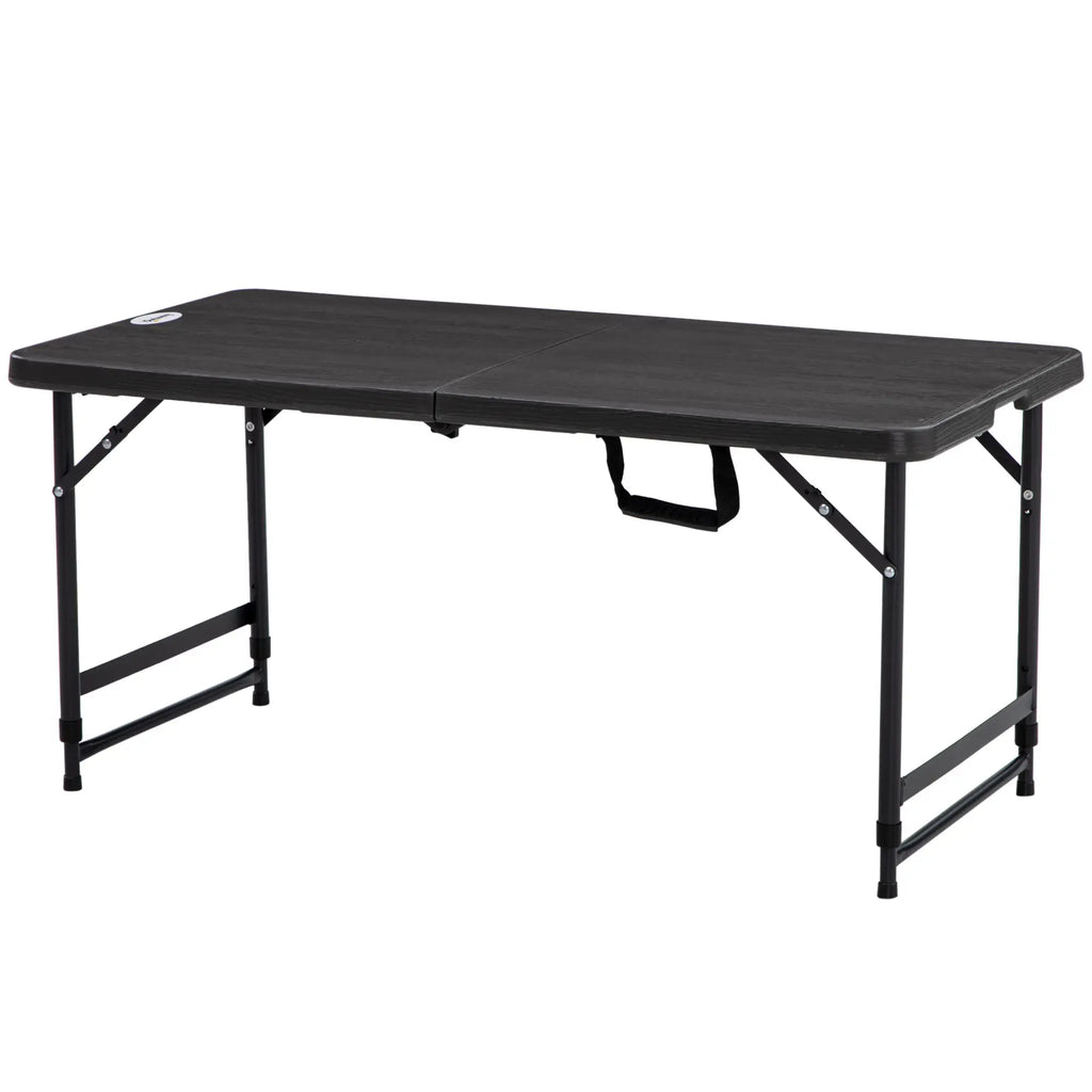 Folding Garden Table for 4 People with Adjustable Height, in Steel and HDPE, 118x60x74 cm - Borge' Group Limited